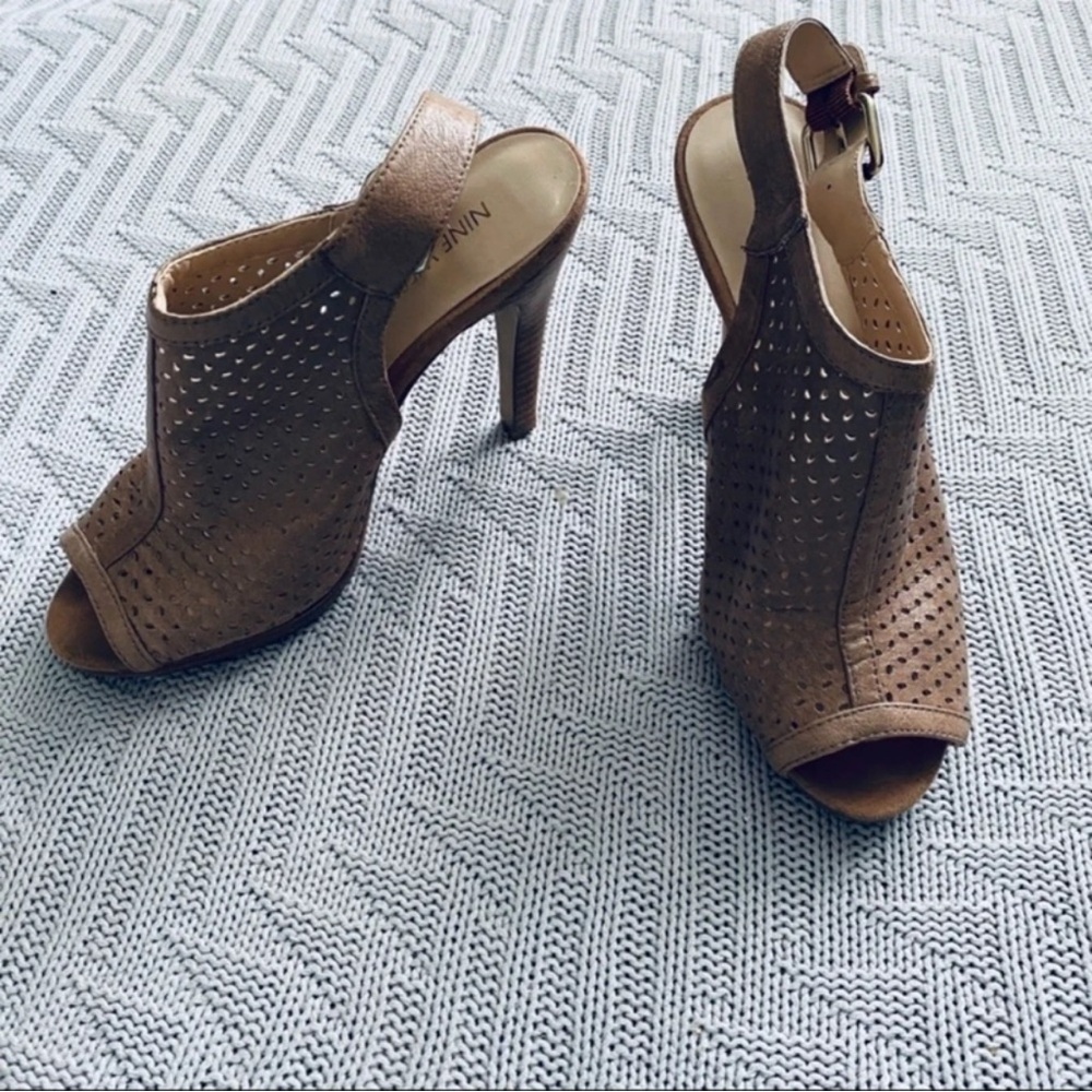 Nine West Tan Cutout Heels